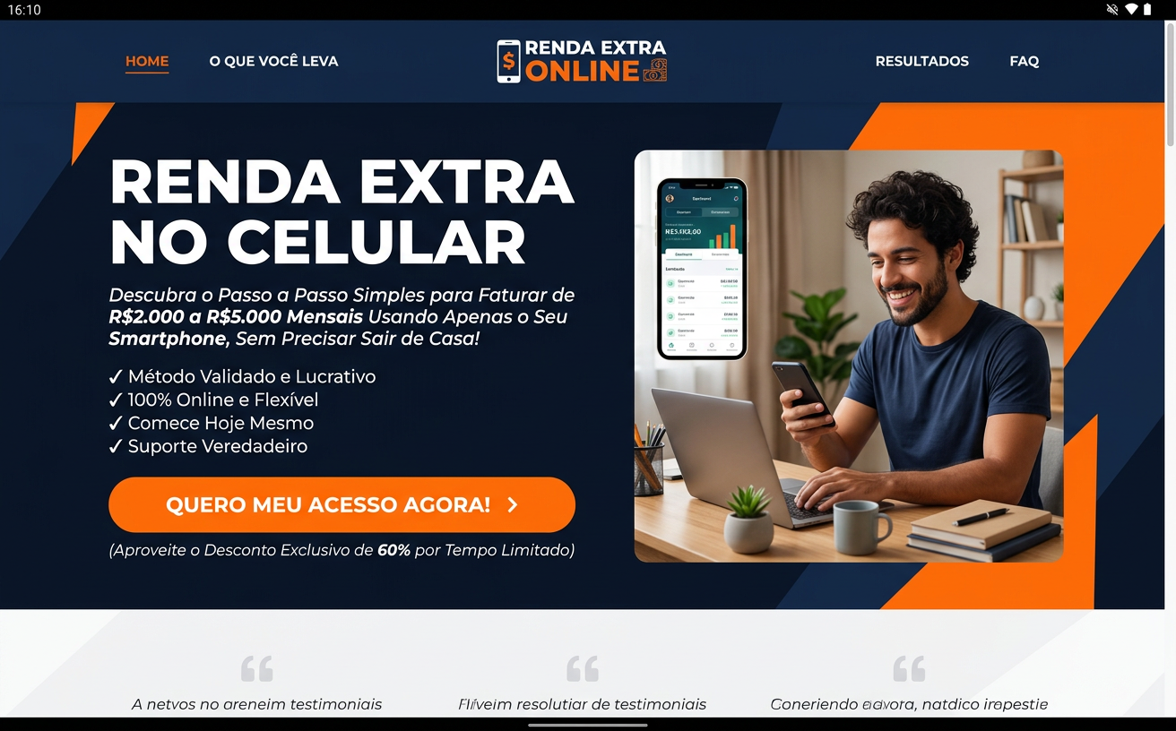 Prévia da página da oferta Método Renda Digital